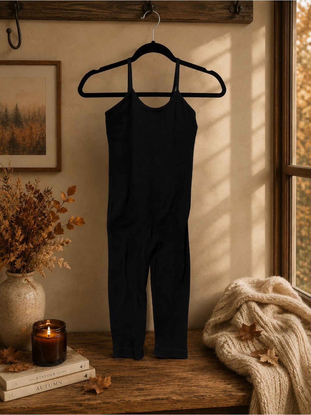 black ribbed biker short one piece romper | NWT